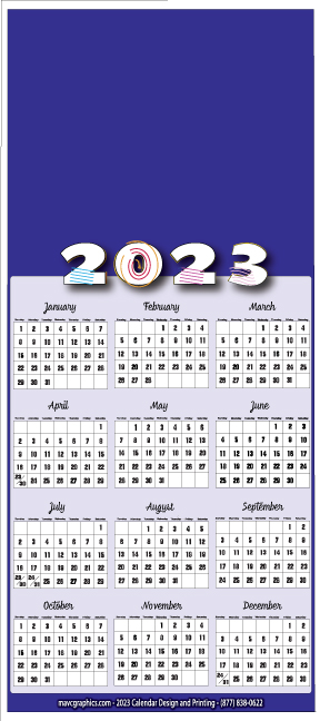 single page calendar magnet