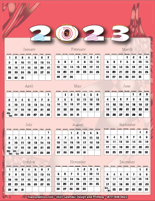 5.5x8.5 Custom Designed Calendars