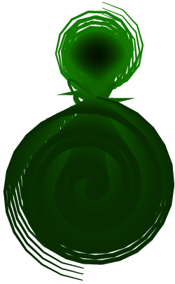 green angled figure 8